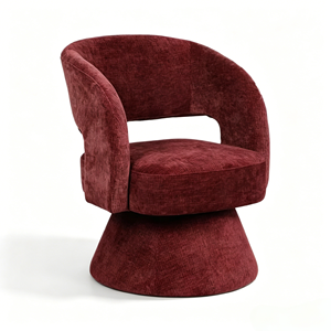 Poltrona Singola CARLFORD, Design Moderno e Minimalista Rosso, Girevole, per <span class=keywords><strong>Soggiorno</strong></span> e Camera da Letto, Resistente, Ideale per Appartamenti - Product Image 1