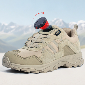 Scarpe da corsa in gomma traspirante leggere scarponi da <span class=keywords><strong>trekking</strong></span> scollati scarpe con bottoni rotanti stivali da allenamento - Product Image 2