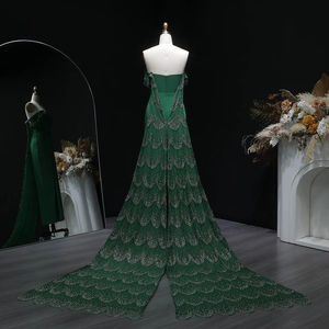 Robe de soirée élégante Jancember LSZ645, vert émeraude, sirène, satin, robe de bal, robe de soirée formelle - Product Image 3