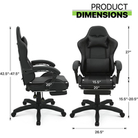 Stock de chaise de jeu rentable à prix réduit chaise de jeu noire bon marché avec appui-tête et coussin lombaire Cadeira De Jogos