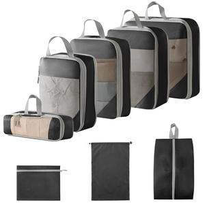 Cubos de embalaje de compresión con logotipo personalizado, 5 uds., 6 uds., 7 Uds., 8 Uds., 9 Uds., organizador de equipaje de viaje de malla, artículos de tocador, almacenamiento de cosméticos, poliéster - Product Image 2