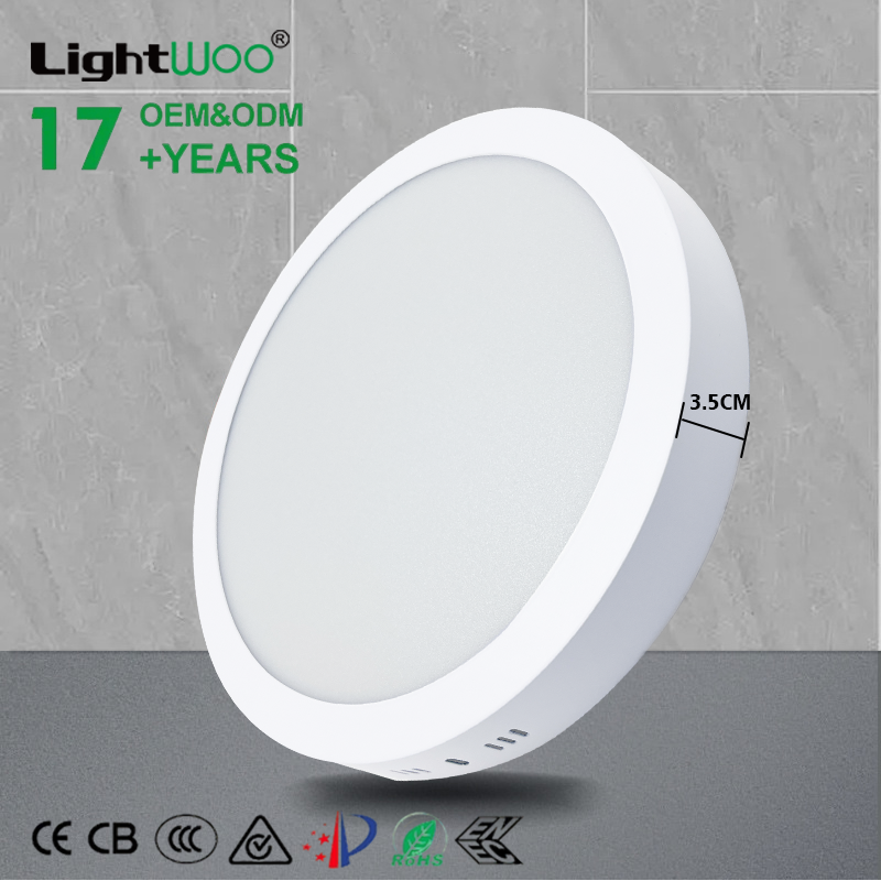 High Lumen 6W 12W 18W 24W LED Panel Light Lamp Eye Protection Surface Mounted Round Square Apartment Living Room Shops Office