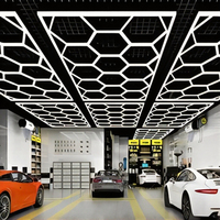 Éclairage d'atelier de détail automobile portable personnalisé, bleu, rouge, blanc froid, 110-240V, LED hexagonale, plafonnier de garage