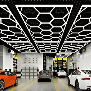 Éclairage d'atelier de détail automobile portable personnalisé, bleu, rouge, blanc froid, 110-240V, LED hexagonale, plafonnier de <span class=keywords><strong>garage</strong></span> - Product Image 2