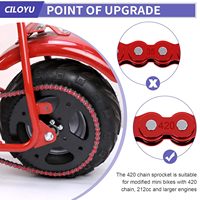 Chaîne arrière de remplacement ZCLH 60T 420 maillons 90/40 pour modèles de mini-motos