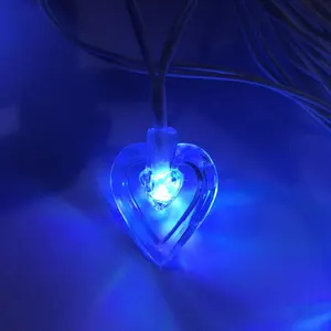 Latest LED Light Decoration Strings Colorful Heart Shape Lights Charger with USB