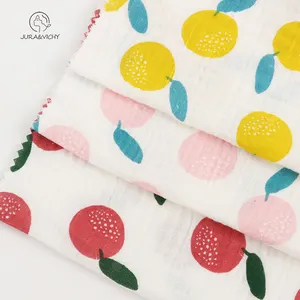 Custom Cotton Gauze Baby Fabric Digital Printed Muslin Double Layer Fabric For Clothing Baby Blanket Kids Sleepwear