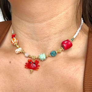 18K Gold Plated Non-Fading Dopamine Colorful <strong>Crab</strong> Glass Necklace Trendy Butterfly Pattern Stainless Steel Diamond Main <strong>Jewelry</strong> - Product Image 3