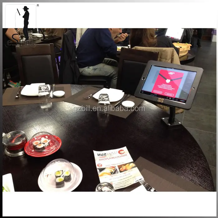 EStand BR24007B restoran sipariş sistemi tablet braketi kilit yeni ipad 2018 9.7 için "emenu sipariş standı