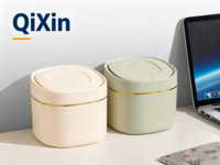 Mini poubelle en PP de qualité alimentaire avec couvercle - Petite corbeille à déchets pour bureau/table - Poubelle de comptoir écologique et recyclable