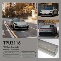 Film de modification automobile KUBN TPU gris ardoise clair, effet peau d'orange, extensible, qualité OEM