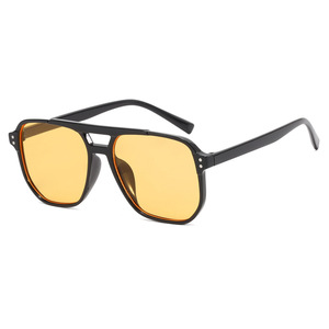 Lunettes de soleil carrées à double pont Rice Nail, nouvelle mode <span class=keywords><strong>2023</strong></span>, tendance, forme concave - Product Image 1