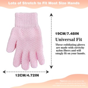 Dubbelzijdige Badhandschoenen Volwassenen En Kinderen Douchebad Exfoliërende Handschoenen Vijf Vingers Handschoenen Voor Badontspanning - Product Image 2