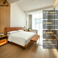 Ensemble de chambre d'hôtel moderne tout-en-un avec panneaux en bois, mobilier personnalisé pour villa, complexe hôtelier et appartement