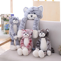 Dessin animé mignon longues jambes chat en peluche super doux tissu PP coton remplissage anti-stress vide 70-90cm hauteur cadeau pour enfants