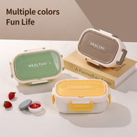 304 Edelstahl Lunchbox mit Fächern Bento-Box Tragbarer Outdoor-Mahlzeitenbehälter 1L Lebensmittelbehälter für Schüler