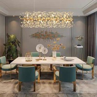 Lustre moderne en cristal de luxe nordique, design anneau doré, luminaire suspendu pour villa, hôtel, salon