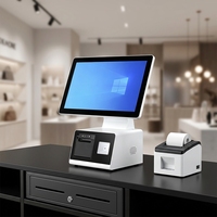 15.6 İnç POS Sistemi Hepsi Bir Arada Bilgisayar Terminali, Dahili 58mm Yazıcı ve Tarayıcı ile Nakit Kayıt POS Makinesi için Windows Sistemi