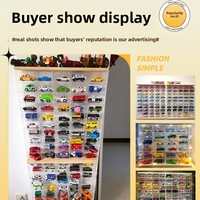 Boîte de rangement en acrylique 1:64 pour modèle de voiture Tomica, présentoir multi-compartiments en bois massif pour voiture de sport
