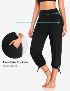 Pantalons de yoga vintage pour femmes DIBAOLONG, capri, taille élastique, pantalons de sport amples, confortables, pantalons de jogging <span class=keywords><strong>avec</strong></span> poches - Product Image 4