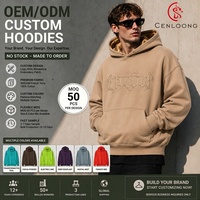 Sweat-shirt à capuche en coton peigné Cenloong pour homme, doublure en satin polaire 8020, personnalisable