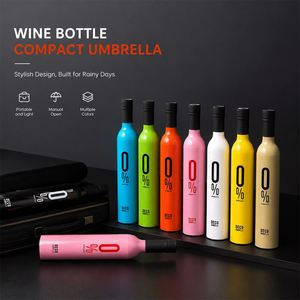 Parapluie publicitaire Wsy203 en forme de bouteille de vin, coupe-vent, avec impression de logo, de luxe, personnalisable, promotionnel - Product Image 2