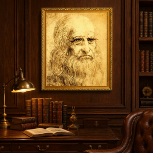 <span class=keywords><strong>Peinture</strong></span> à l'huile classique faite à la main sur toile, reproduction <span class=keywords><strong>de</strong></span> l'autoportrait <span class=keywords><strong>de</strong></span> <span class=keywords><strong>Léonard</strong></span> <span class=keywords><strong>de</strong></span> <span class=keywords><strong>Vinci</strong></span>, art mural <span class=keywords><strong>de</strong></span> la Renaissance, décoration intérieure - Product Image 2
