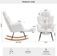 Appui-tête réglable Repose-pieds Fauteuil berçant inclinable pour salons chambre à coucher