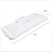 Table de bière gonflable pour jeux de piscine, en PVC, pour usage intérieur et extérieur, avec porte-gobelets et design à trous