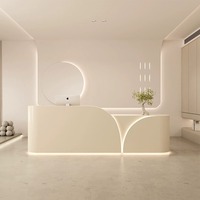 Nouveau design, logo personnalisé, bureau de réception moderne en bois de luxe pour hôtel, bureau, salon de beauté