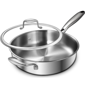 Sartén de Acero Inoxidable Triple con Revestimiento Antiadherente de Alta Calidad, Capacidad de 4-5L, Apta para Gas e Inducción, Estilo Americano - Product Image 1