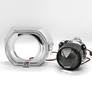 Minimalist 3 Inch Chromed LED Headlight <b>Projector</b> Lens Shrouds Angel Eyes Cover Adjustable 12V Automobile Assembly for Land - Product Image 2