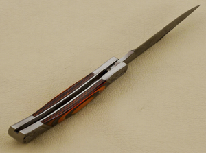 Couteau de poche à verrouillage arrière en acier Damas, lame forgée à la main, pointe clip, lame de 7 pouces, étui en cuir, couteau pliant EDC - Product Image 5