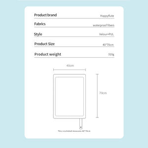 Tapis à langer Happyflute lavable, imperméable, pliable, réutilisable, imprimé, en velours doux, pour bébé, 40*70cm - Product Image 6