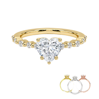 Bague de fiançailles et de mariage VOAINO personnalisée en or blanc 18 carats avec diamants brillants cultivés en laboratoire, style classique unisexe /IGI