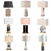 ShangPinShi Nouvelle lampe de table LED chinoise de luxe, texture marbre, lumière d'ambiance haut de gamme pour bureau et chambre