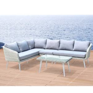 Prezzo di fabbrica moderno vimini giardino Rattan a forma di L divano Lounge Set cortile Hotel Villa mobili da esterno - Product Image 1