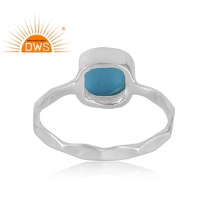 Natural <b>Turquoise</b> Gemstone <b>Ring</b> Handmade Designer Sterling Silver <b>Ring</b> Jewelry Manufacturer Indian Classic Collection - Product Image 3