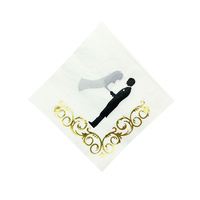 Serviettes en papier à deux plis avec estampage à chaud en feuille d'or et d'argent en gros