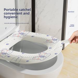 Asiento de inodoro impermeable de EVA, estilo neutro para todo el año, para el hogar, funda de asiento de inodoro tipo adhesivo, lavable - Product Image 3