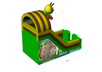 Château gonflable écologique personnalisé en plastique avec toboggan 7x4x6.3m pour intérieur/extérieur, combo trampoline pour enfants