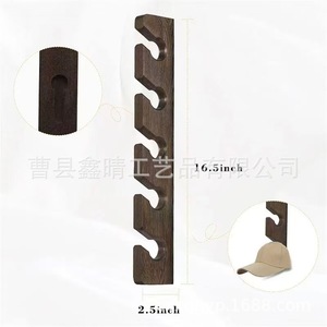 Porte-chapeaux mural en bois, organiseur de casquettes en bois massif, présentoir à chapeaux - Product Image 4
