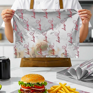 Custom Grease Proof Waterproof Sandwich Wrapping Paper Burger Aluminum <strong>Foil</strong> Laminated Insulated <strong>Foil</strong> Greaseproof Paper - Product Image 4