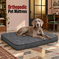 Grand matelas orthopédique pour chien avec options de marque privée pour les marques d'animaux de compagnie, housse matelassée amovible pour un lavage régulier