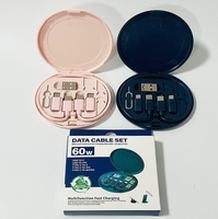 Kit d'adaptateur de voyage multifonctionnel 60W à charge rapide 6 en 1 avec câble de charge USB Type C Micro et boîte de rangement pour téléphone portable