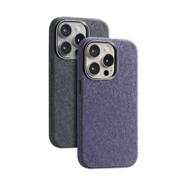 Étui magnétique en Alcantara pour iPhone 14 12 13 15 16 17 Pro Max Plus ProMax Portefeuille Téléphone portable