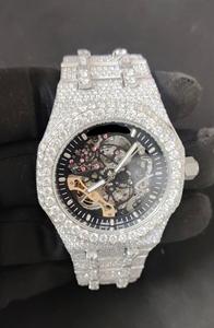 Reloj Analógico de Acero Inoxidable de Primera Calidad con Piedras de Moissanita, Movimiento Automático para una Belleza Impresionante, Lujo y Precisión - Product Image 2