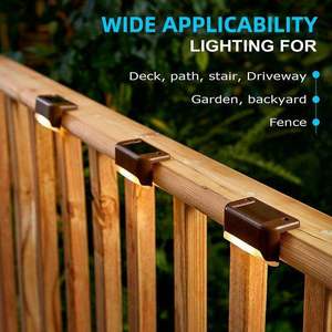 <span class=keywords><strong>Luces</strong></span> de valla impermeables alimentadas por energía solar Luz de cubierta de patio al aire libre <span class=keywords><strong>Luces</strong></span> de patio de escalones LED solares <span class=keywords><strong>para</strong></span> jardín - Product Image 4