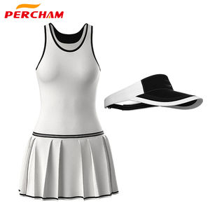 Özel Tasarım Spor Etekleri Atletik Antrenman Pilili Elbise, Dahili Sütyenli Golf Kadınlar İçin <span class=keywords><strong>2</strong></span>'si 1 Arada Aktif Nefes Alabilen Koşu Tenis Eteği - Product Image 6