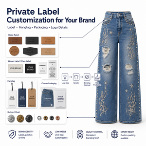 Fabricante de Pantalones Deportivos con Aspecto de Mezclilla, Pantalones Holgados de Estilo Urbano con Lavado Ácido, Pantalones Cómodos y Suaves de Fábrica OEM - Product Image 3